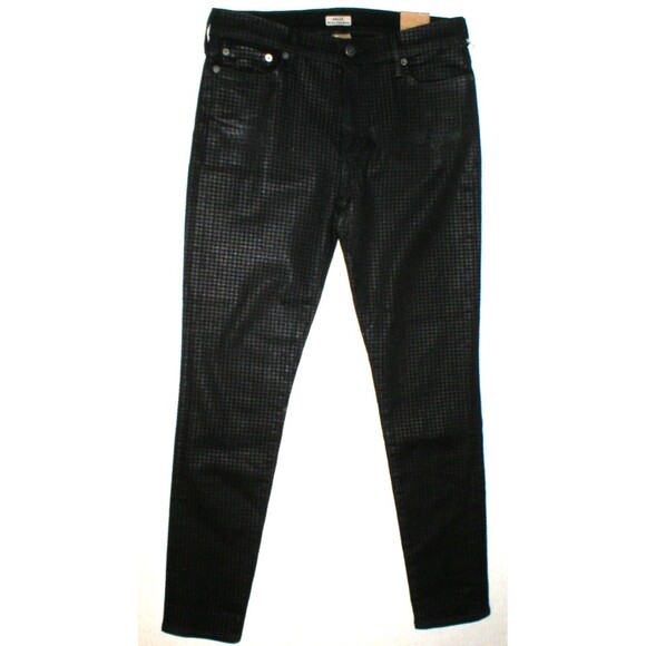 New Womens 31 True Religion Brand Jeans NWT Halle Skinny Black Gray Houndstooth - Picture 3 of 4